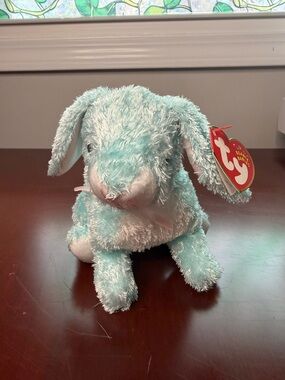 Ty Beanie Babies Spring Bunny Retired 2001 Blue White Plush with Tag